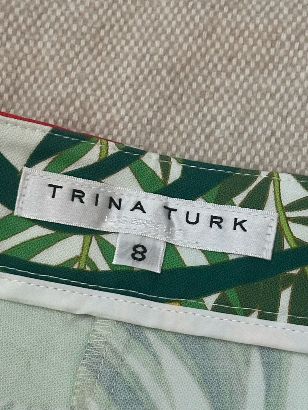 Trina Turk White Tropical Coccoloba Printed High-Waist Shorts Sz 8 38939 - Picture 8 of 15